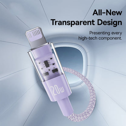 Kabel za prijenos podataka i punjenje USB-C - Lightning Baseus Gem, 20W, 2m, Ljubičasti P10373001511-01
