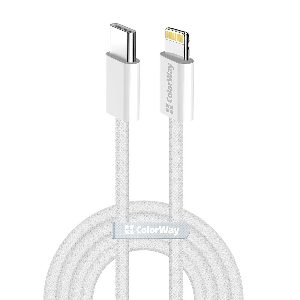 Kabel za podatke i punjenje USB-C - Lightning ColorWay CW-CBPDCL061, 27W, 1m, Sivi