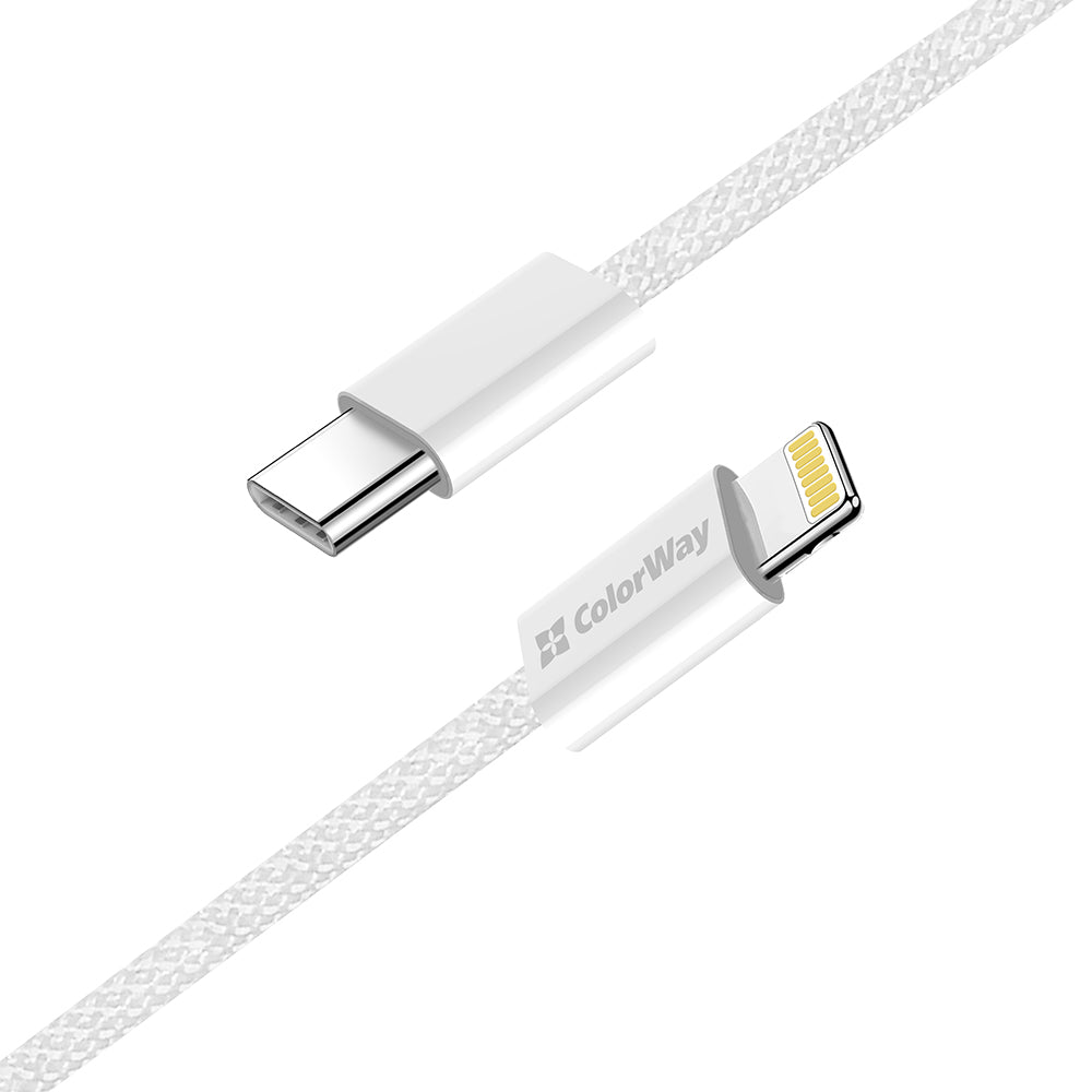 Kabel za podatke i punjenje USB-C - Lightning ColorWay CW-CBPDCL061, 27W, 1m, Sivi