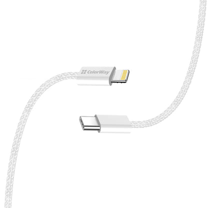 Kabel za podatke i punjenje USB-C - Lightning ColorWay CW-CBPDCL061, 27W, 1m, Sivi