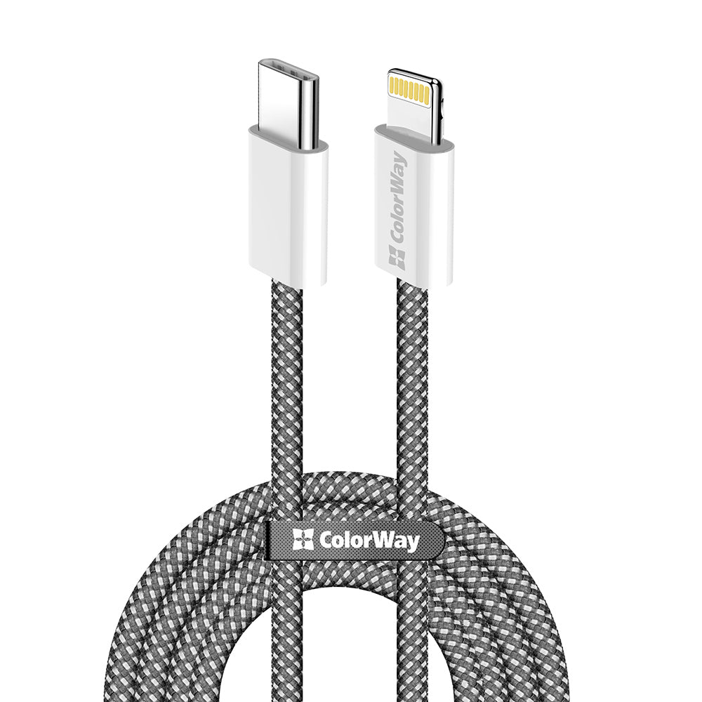 Kabel za podatke i punjenje USB-C - Lightning ColorWay CW-CBPDCL061, 27W, 1m, Crni