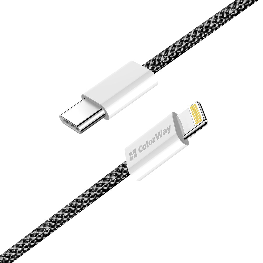 Kabel za podatke i punjenje USB-C - Lightning ColorWay CW-CBPDCL061, 27W, 1m, Crni