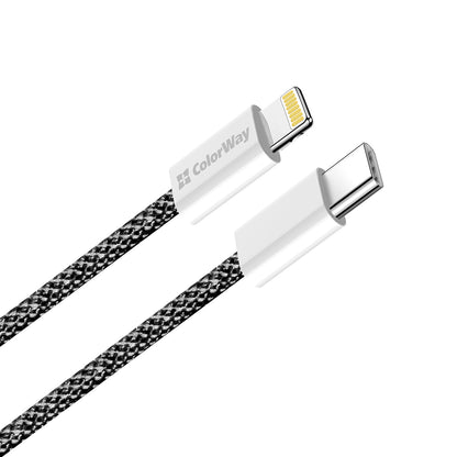 Kabel za podatke i punjenje USB-C - Lightning ColorWay CW-CBPDCL061, 27W, 1m, Crni
