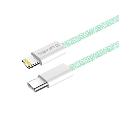 Kabel za podatke i punjenje USB-C - Lightning ColorWay CW-CBPDCL061, 27W, 1m, Zelen
