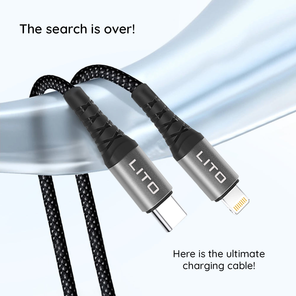 Kabel za podatke i punjenje USB-C - Lightning Lito LD08CL, 27W, 1m, Crni