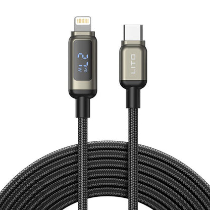 Kabel za podatke i punjenje USB-C - Lightning Lito LD15 Display, 27W, 1m, Crni