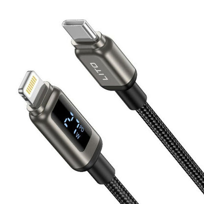 Kabel za podatke i punjenje USB-C - Lightning Lito LD15 Display, 27W, 1m, Crni