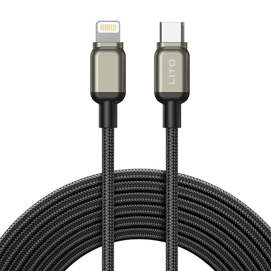 Kabel za podatke i punjenje USB-C - Lightning Lito LD17, 20W, 1m, Crni