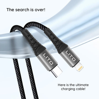 Kabel za podatke i punjenje USB-C - Lightning Lito LD22CL, 27W, 2m, Crni