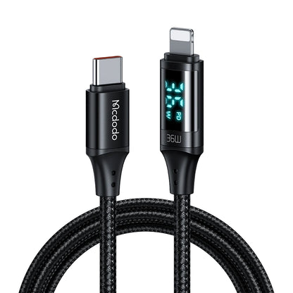 Kabel za podatke i punjenje USB-C - Lightning McDodo CA-1030 Display, 36W, 1.2m, Crni