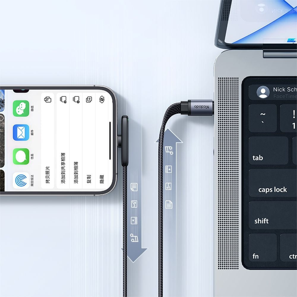 Kabel za podatke i punjenje USB-C - Lightning McDodo CA-3350 Angled, 36W, 1.2m, Crni