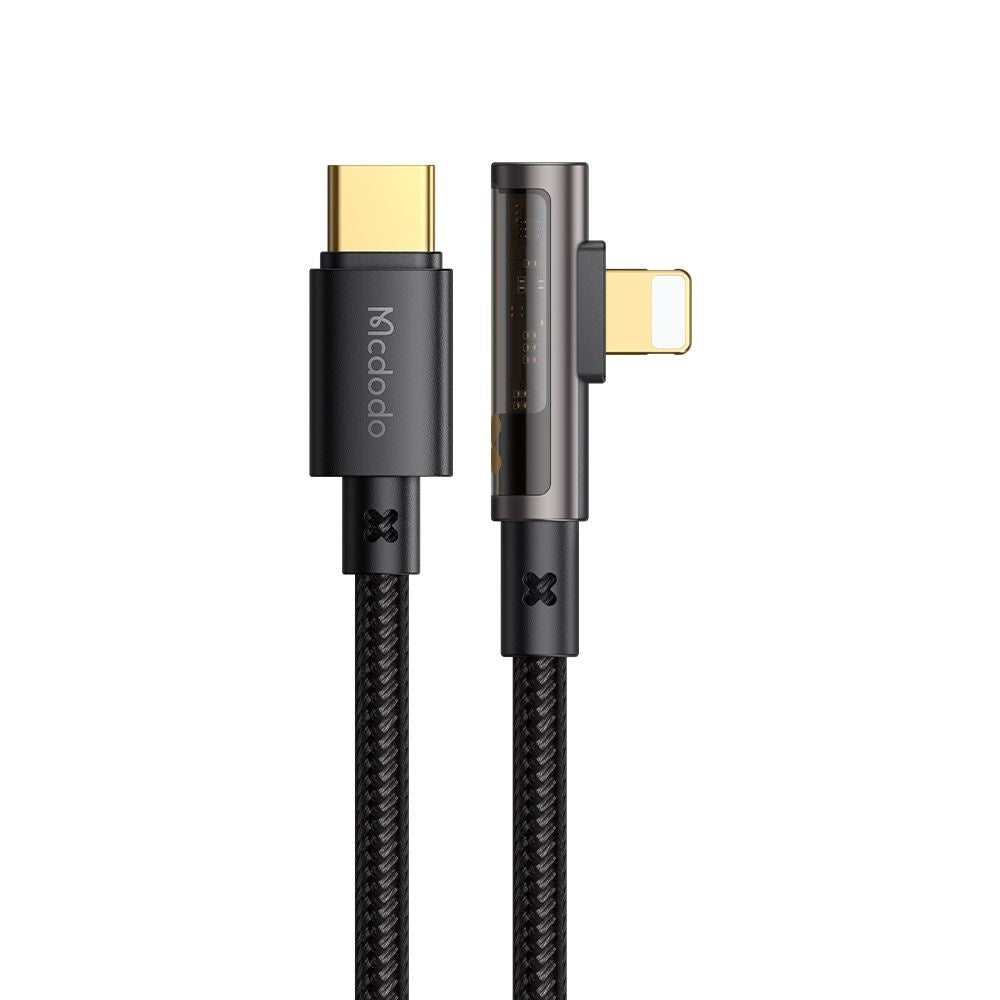 Kabel za podatke i punjenje USB-C - Lightning McDodo CA-3390 Angled, 36W, 1.2m, Crni
