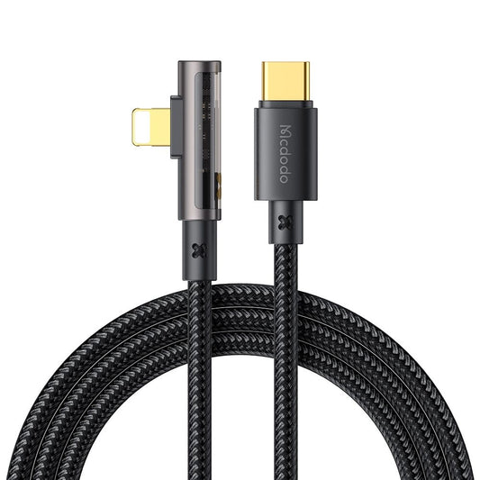 Kabel za podatke i punjenje USB-C - Lightning McDodo CA-3390 Angled, 36W, 1.2m, Crni