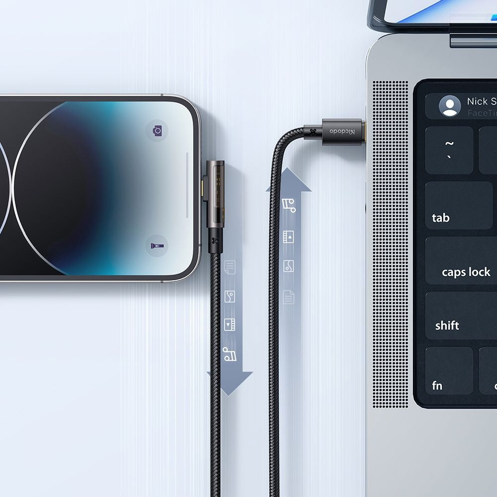 Kabel za podatke i punjenje USB-C - Lightning McDodo CA-3390 Angled, 36W, 1.2m, Crni