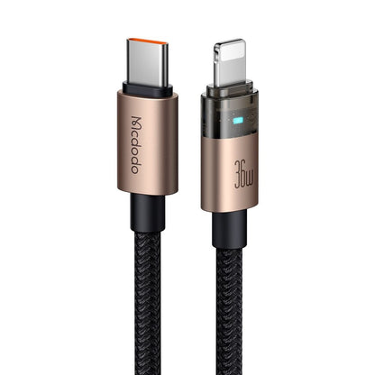 Kabel za podatke i punjenje USB-C - Lightning McDodo CA-6941, 36W, 1.2m, Zlatni