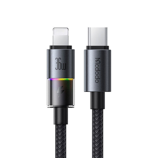 Kabel za podatke i punjenje USB-C - Lightning McDodo CA-8190 Colorful, 36W, 1.2m, Crni