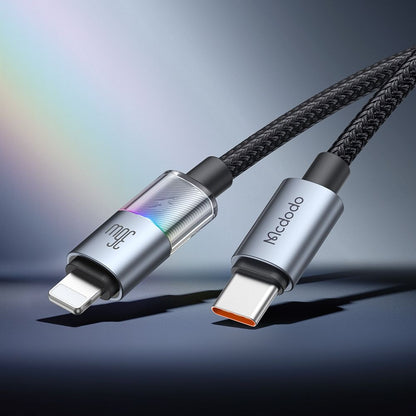 Kabel za podatke i punjenje USB-C - Lightning McDodo CA-8190 Colorful, 36W, 1.2m, Crni