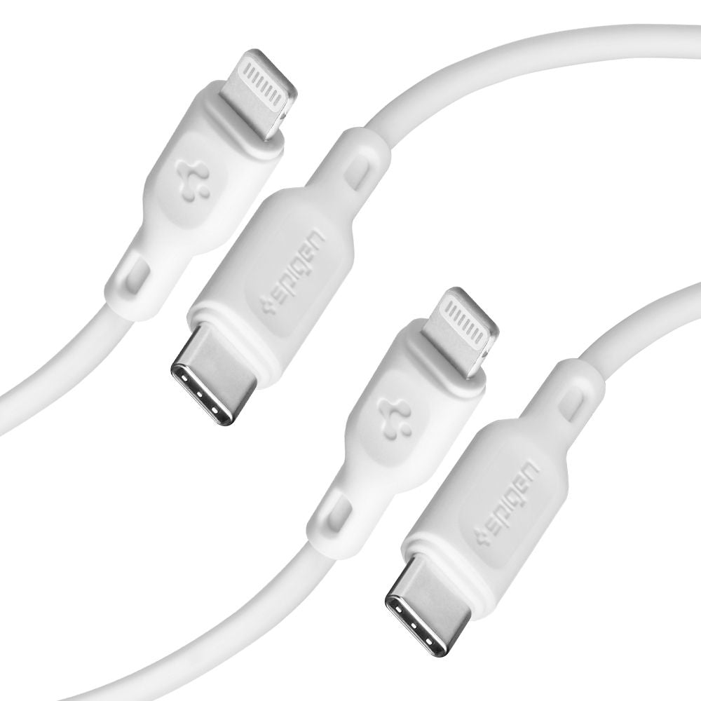 Kabel za podatke i punjenje USB-C - Lightning Spigen Durasync, 20W, 1m, Bijeli, Set 2 komada