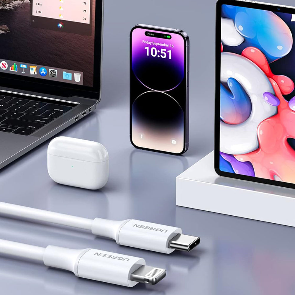 Kabel za podatke i punjenje USB-C - Lightning UGREEN US171 (10493), 20W, 1m, Bijeli