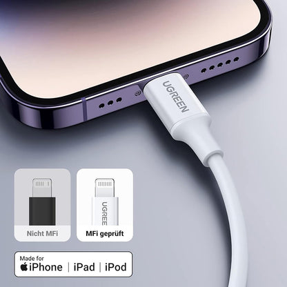 Kabel za podatke i punjenje USB-C - Lightning UGREEN US171 (10493), 20W, 1m, Bijeli