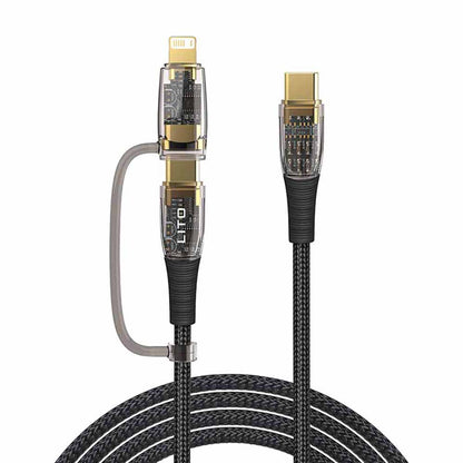 Kabel za podatke i punjenje USB-C - Lightning / USB-C Lito LD12, 60W, 1.2m, Crni
