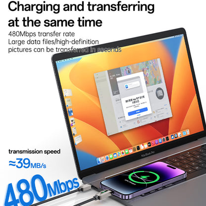 USB-C kabel za prijenos podataka i punjenje - Lightning Yesido CA199, 27W, 1.2m, Crna