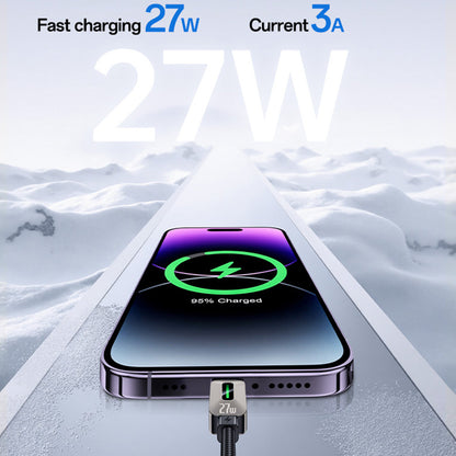 USB-C kabel za prijenos podataka i punjenje - Lightning Yesido CA199, 27W, 1.2m, Crna