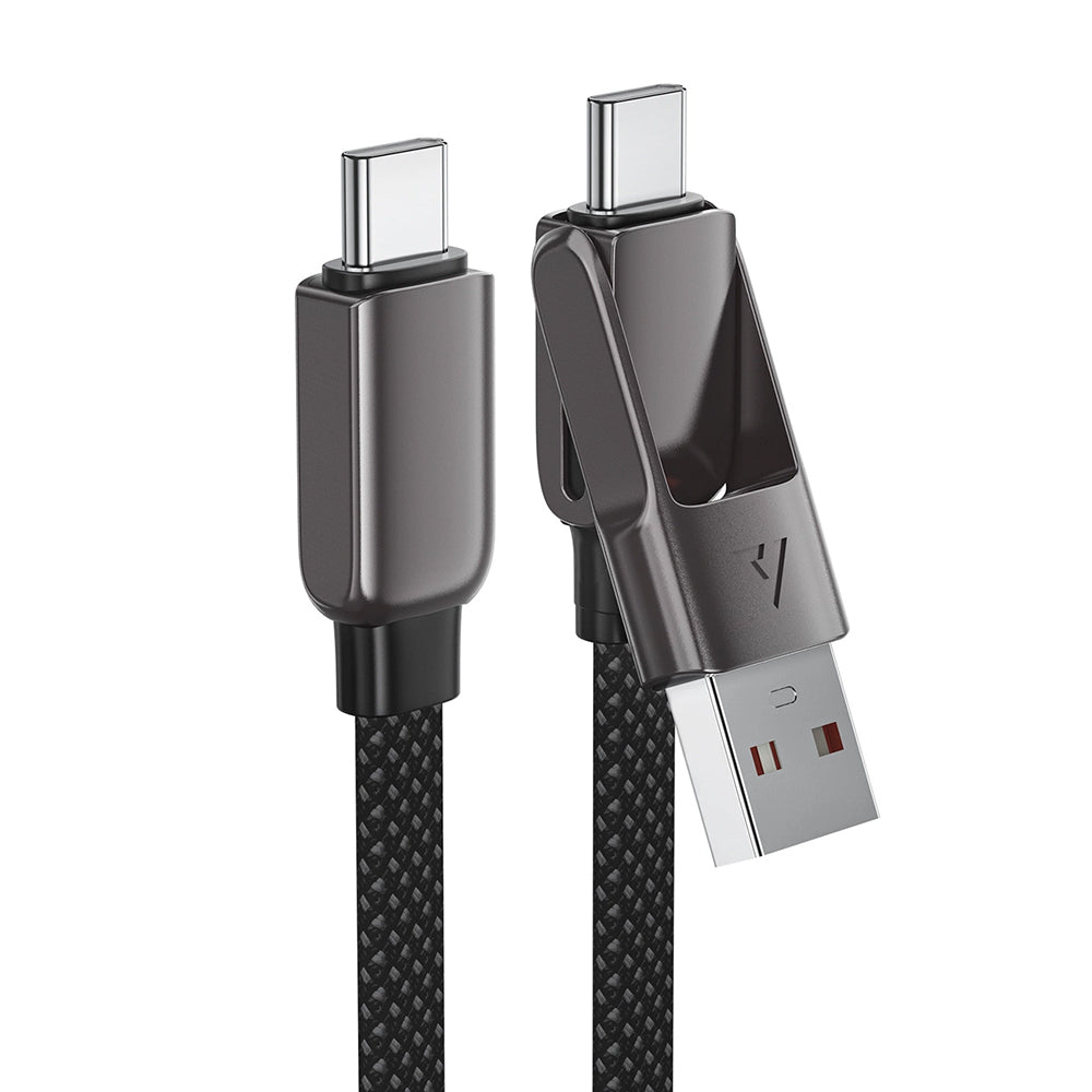 Kabel za prijenos podataka i punjenje USB-C - USB-A / USB-C Acefast C13-04, 60W, 1.2m, Crni