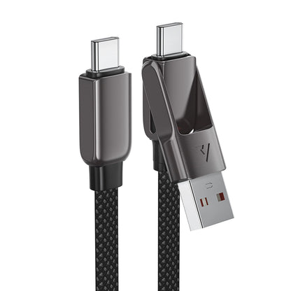 Kabel za prijenos podataka i punjenje USB-C - USB-A / USB-C Acefast C13-04, 60W, 1.2m, Crni