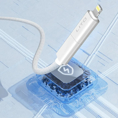Kabel za podatke i punjenje USB-C / USB-A - USB-C / Lightning Lito LD21, 100W, 1m, Bijeli