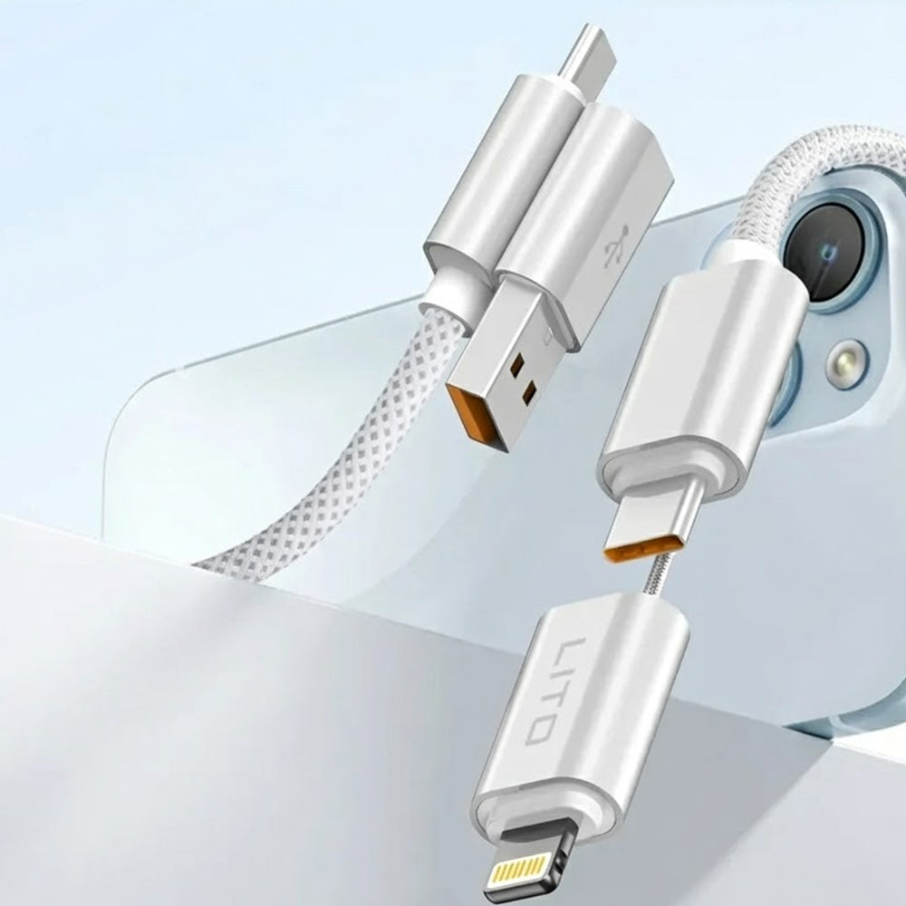 Kabel za prijenos podataka i punjenje USB-C / USB-A - USB-C / Lightning Lito LD21, 100W, 1m, Crni