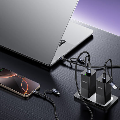 USB-C / USB-A kabel za prijenos podataka i punjenje - USB-C / Lightning Yesido CA200, 60W, 1.2m, Crna