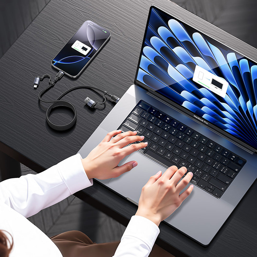 USB-C / USB-A kabel za prijenos podataka i punjenje - USB-C / Lightning Yesido CA200, 60W, 1.2m, Crna