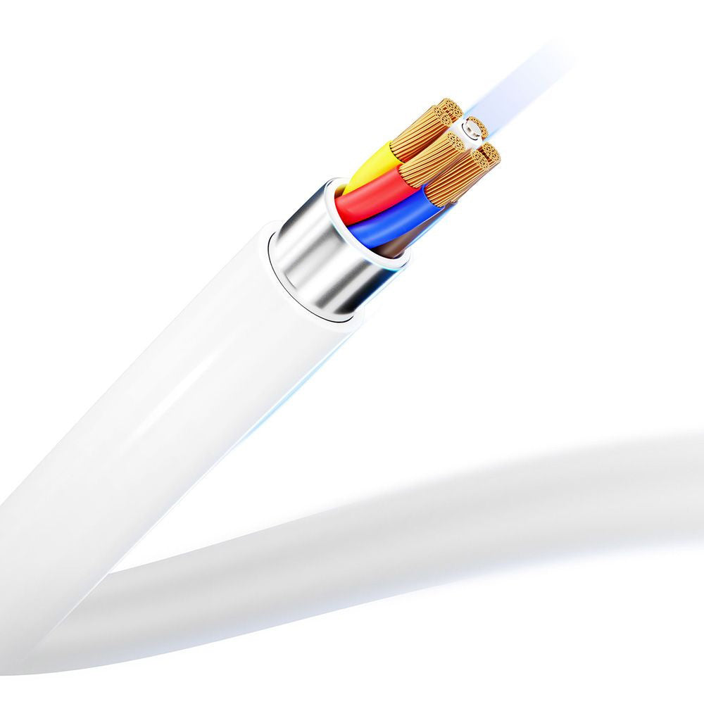 USB-C kabel za prijenos podataka i punjenje - USB-C 3MK Hyper, 100W, 2m, Bijeli