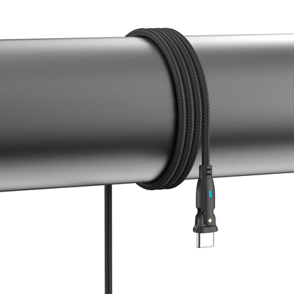 USB-C Kabel za prijenos podataka i punjenje - USB-C 3MK Hyper N Angled, 100W, 1m, Crna