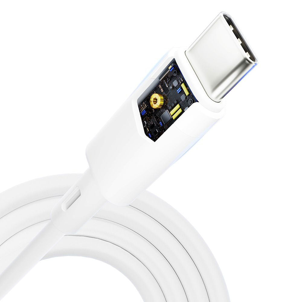 USB-C kabel za prijenos podataka i punjenje - USB-C 3MK Hyper Silicone, 60W, 1m, Bijela