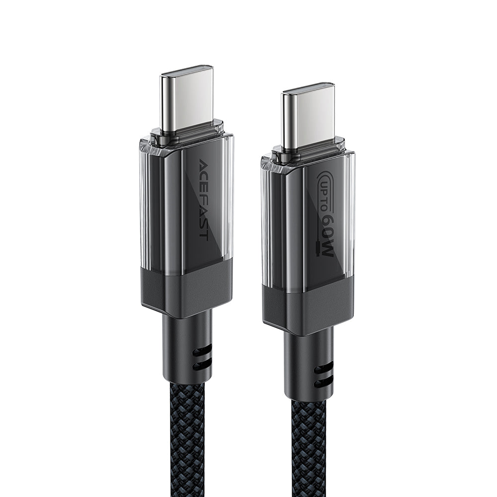 Kabel za prijenos podataka i punjenje USB-C - USB-C Acefast C12-03, 60W, 1.2m, Crni
