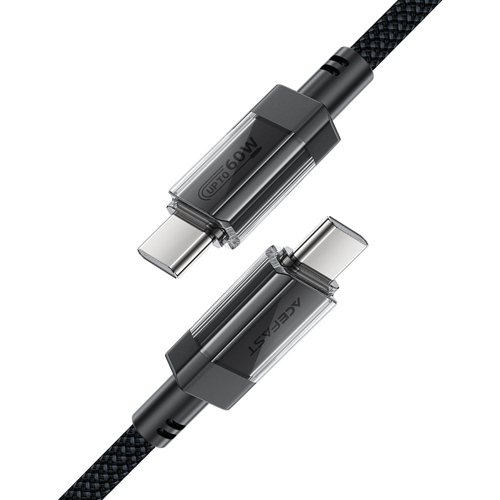 Kabel za prijenos podataka i punjenje USB-C - USB-C Acefast C12-03, 60W, 1.2m, Crni