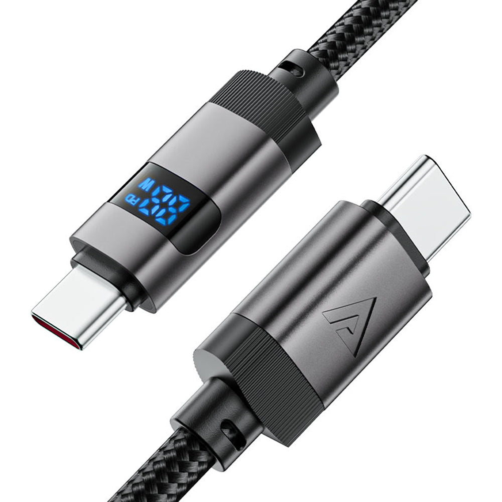 Kabel za podatke i punjenje USB-C - USB-C Acefast C15-03 Display, 60W, 1.2m, Crni