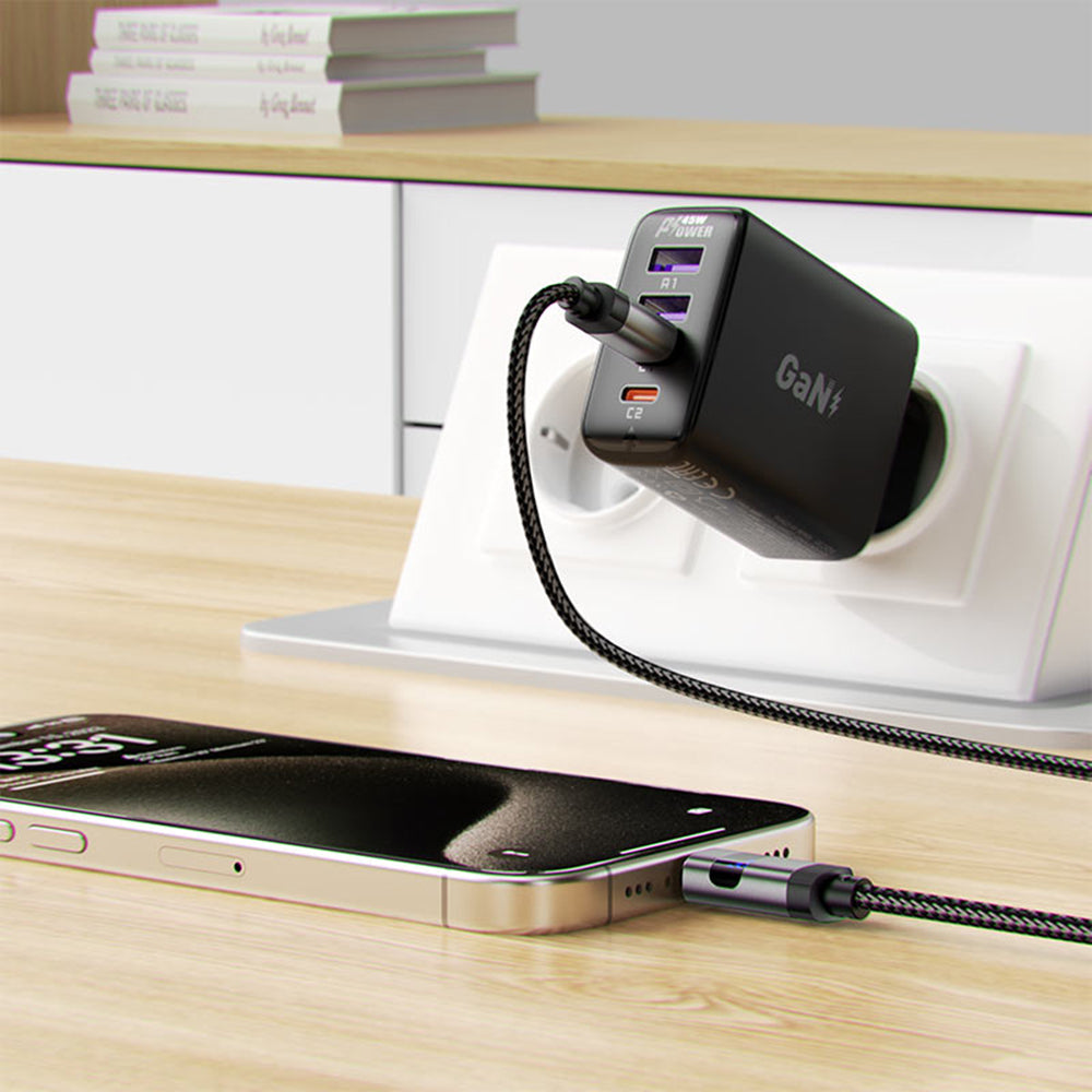 Kabel za podatke i punjenje USB-C - USB-C Acefast C15-03 Display, 60W, 1.2m, Crni