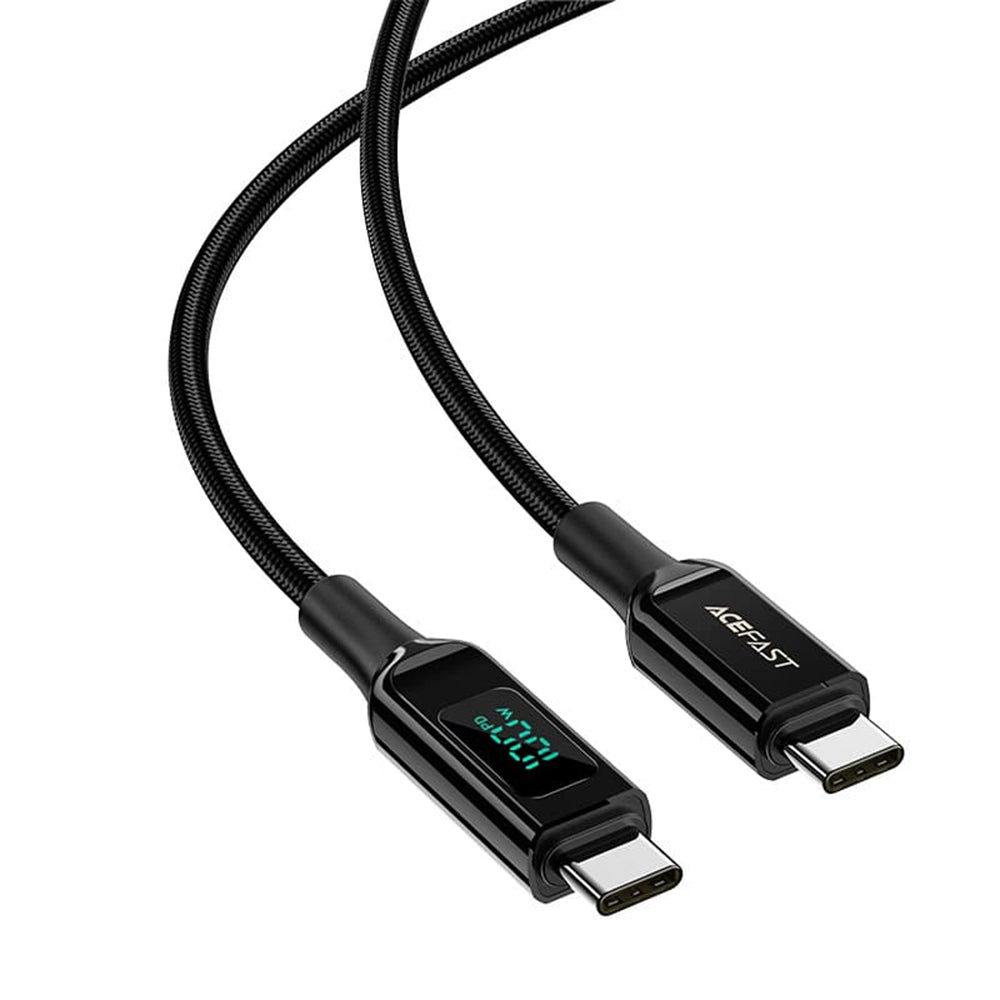 Kabel za podatke i punjenje USB-C - USB-C Acefast C6-03 Display, 100W, 2m, Crni