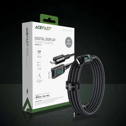 Kabel za podatke i punjenje USB-C - USB-C Acefast C6-03 Display, 100W, 2m, Crni