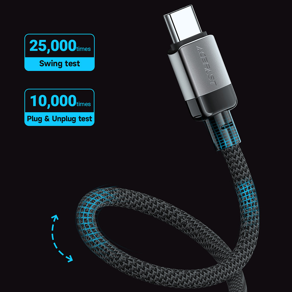 Kabel za podatke i punjenje USB-C - USB-C Acefast C9-03, 60W, 1.2m, Crni