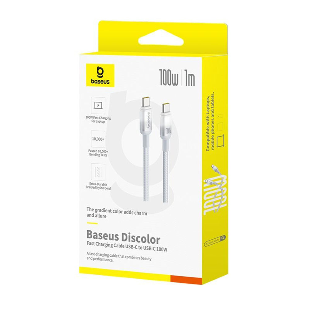 Kabel za podatke i punjenje USB-C - USB-C Baseus Discolor, 100W, 1m, Srebrni E0420701