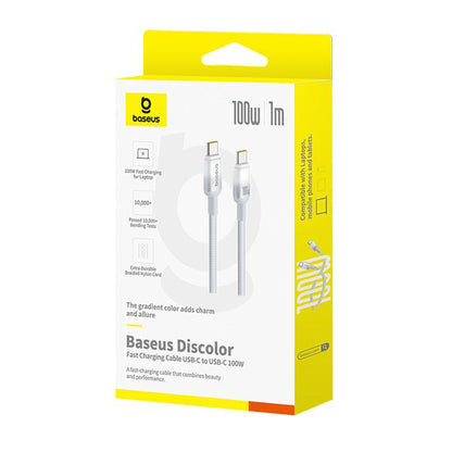 Kabel za podatke i punjenje USB-C - USB-C Baseus Discolor, 100W, 1m, Srebrni E0420701