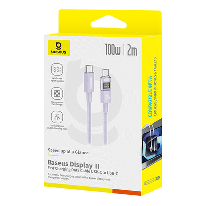 Kabel za podatke i punjenje USB-C - USB-C Baseus Display 2, 100W, 2m, Ljubičasti P10382702511-01