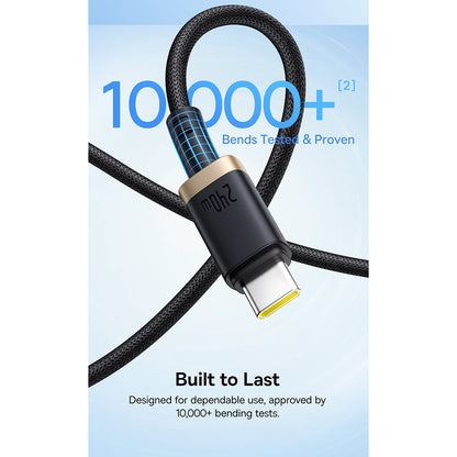 Kabel za prijenos podataka i punjenje USB-C - USB-C Baseus Dura, 240W, 1m, Zlatno Crni P10377803U03-00