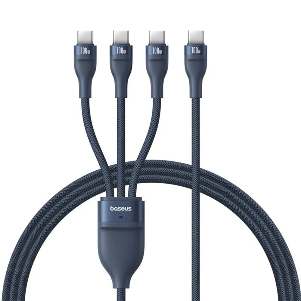 USB-C punjački kabel - 3 x USB-C Baseus Flash Series III 3u1, 100W, 1.5m, Plavi P10377503321-00