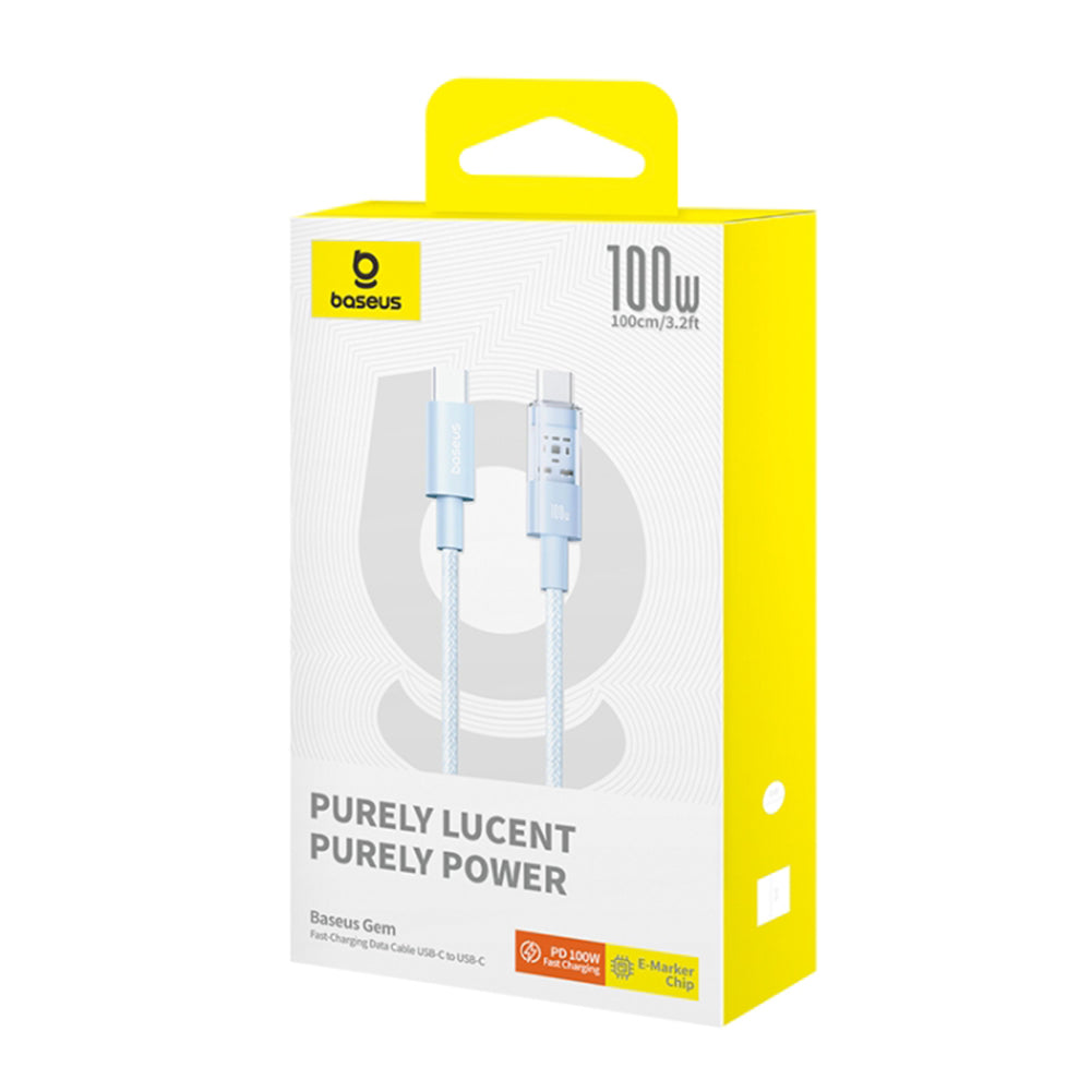 Kabel za podatke i punjenje USB-C - USB-C Baseus Gem, 100W, 1m, Plava P10373000311-00