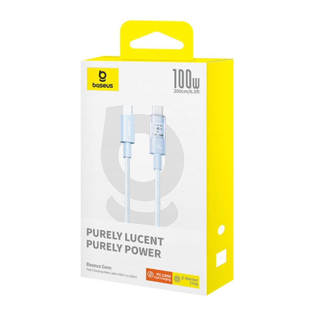 Kabel za podatke i punjenje USB-C - USB-C Baseus Gem, 100W, 2m, Plava P10373000311-01